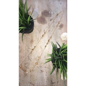 J Crew Gold Long Jeweled Necklace